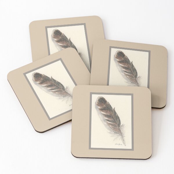 Item preview, One Feather - watercolor and pen designed and sold by Annie Mason Art.