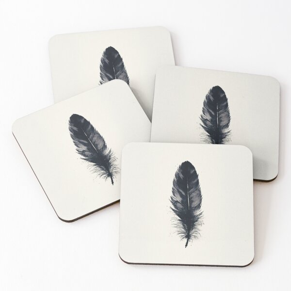 Item preview, Black feather on plain background designed and sold by anytka.