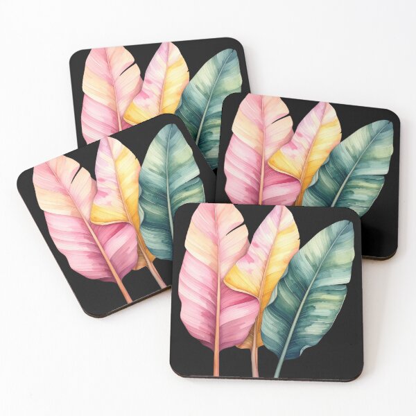 Item preview, Exotic elegance, three banana leaves in pastel colors designed and sold by LiskoDesign.