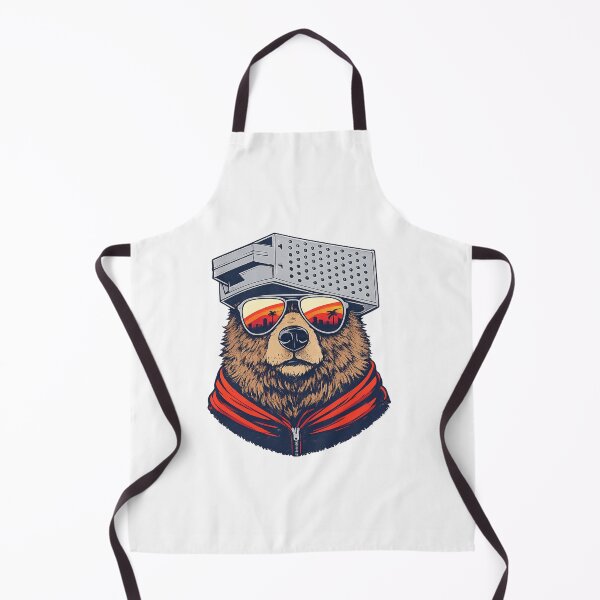 Item preview, Retro Bear with Cheese Grater Hat and Sunglasses Sunset Art designed and sold by first-shirt ⭐ ⭐ ⭐ ⭐ ⭐.