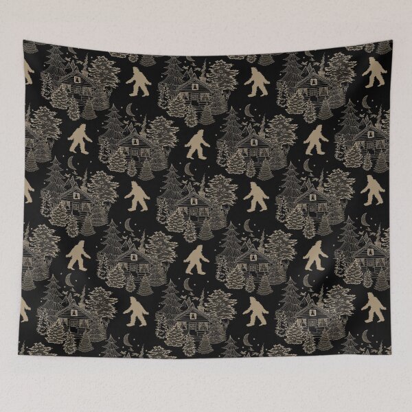 Item preview, Bigfoot Sighting (Or Is That a Sasquatch) Khaki on Black designed and sold by IrishVikingDesigns.