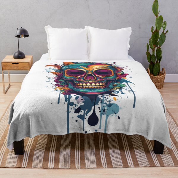 Item preview, Vibrant skull art for festivity designed and sold by anytka.