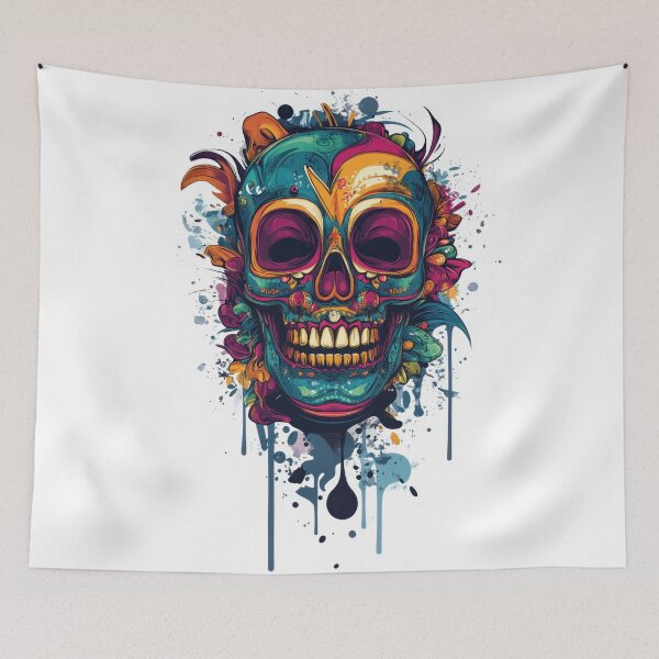 Item preview, Vibrant skull art for festivity designed and sold by anytka.
