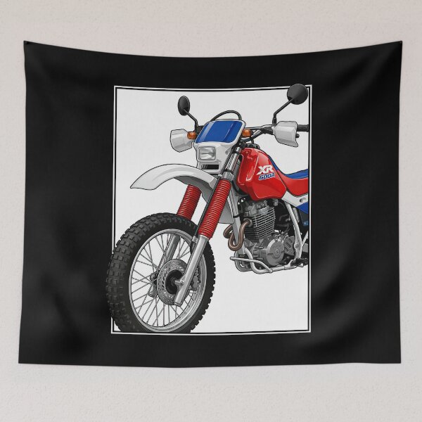 Artikelvorschau, Honda XR 600 R Nahaufnahme-Illustration eines Enduro-Motorrads entworfen und verkauft von enzoade.