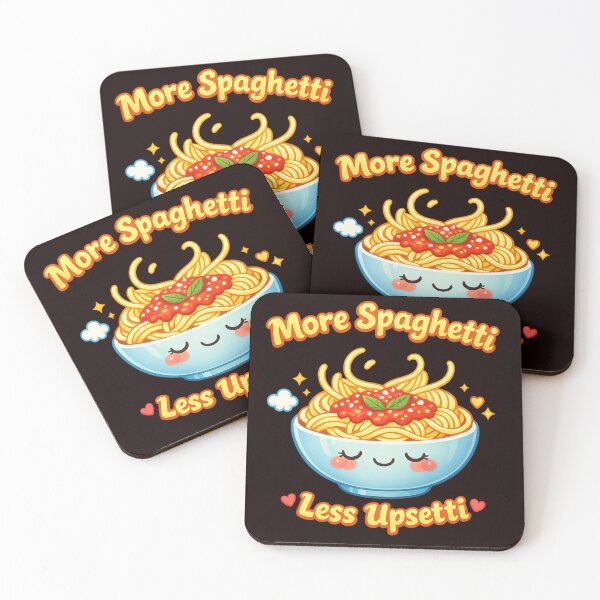 Item preview, More Spaghetti Less Upsetti – Cute Pasta Illustration designed and sold by FrameFlow.
