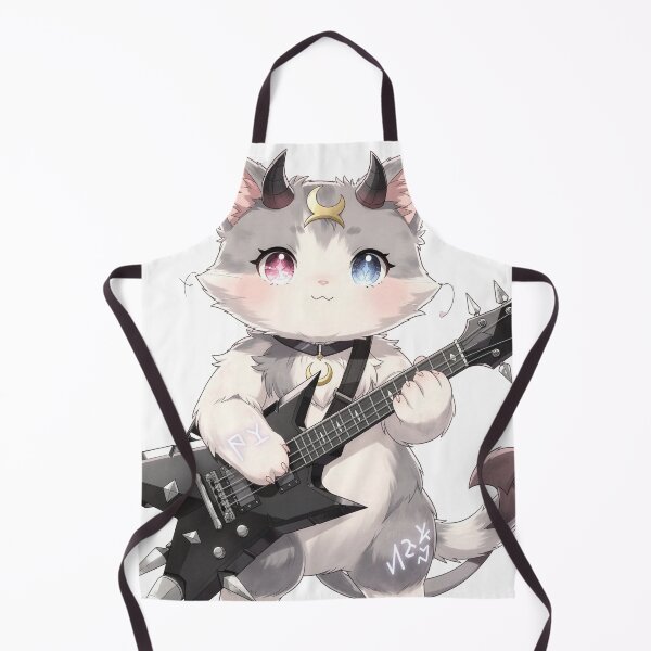 Item preview, Kawaii Occult Metal Cat – Cute Demon Cat Playing Electric Guitar designed and sold by onlin3boutiqu3.