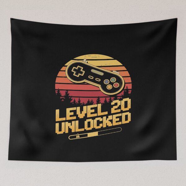 Item preview, Level 20 Unlocked Video Game 20th Birthday  designed and sold by MarryIsMonth.