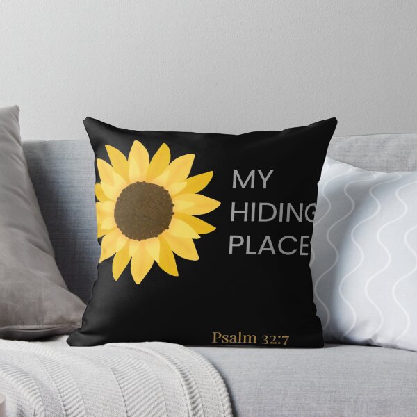 Item preview, My Hiding Place – Sunflower & Psalm 32:7 (Black Background) designed and sold by QuietRootStudio.