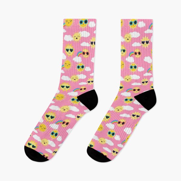 Item preview, Girly Pink Yellow Kawaii Sunshines designed and sold by SamAnnDesigns.
