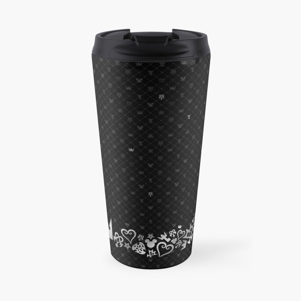 Kingdom Hearts - Black pattern | Travel Coffee Mug