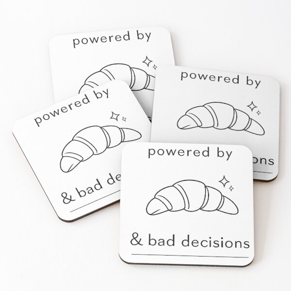 Item preview, owered by Bad Decisions – Funny Croissant Quote | Minimalist French Humor Design designed and sold by kopcollage.