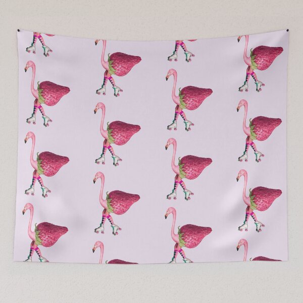 Item preview, Flamingo Inline Skating Skate Fun Design designed and sold by Retr0Tshirts.
