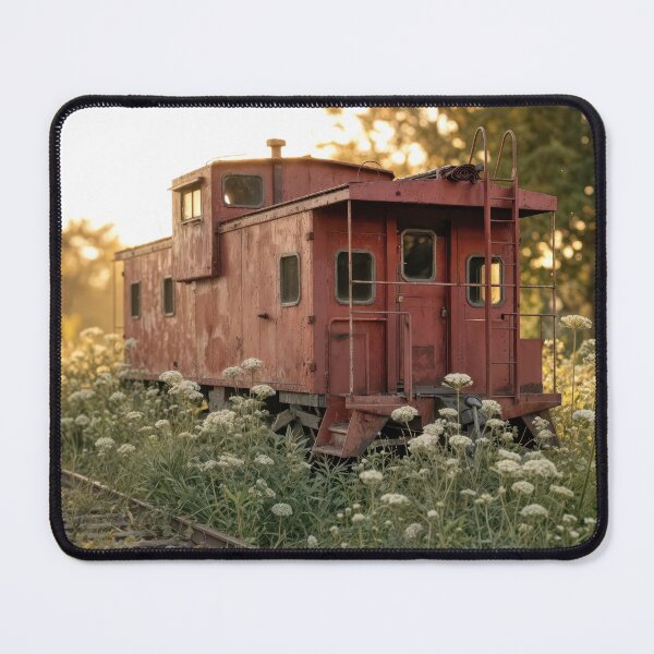 Item preview, Old Abandoned Red Caboose In Wildflower Field designed and sold by Maria Dryfhout.