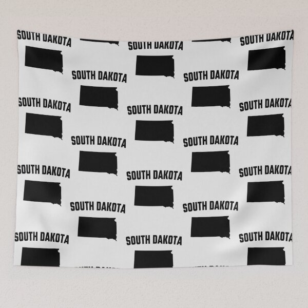 Item preview, South Dakota State Silhouette - Classic Black and White Map designed and sold by mashmosh.
