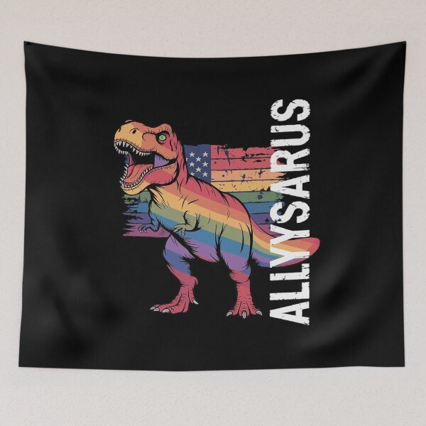 Item preview, Ally Saurus Dinosaur USA Flag LGBT Gay Pride LGBTQ Rainbow  designed and sold by MarryIsMonth.