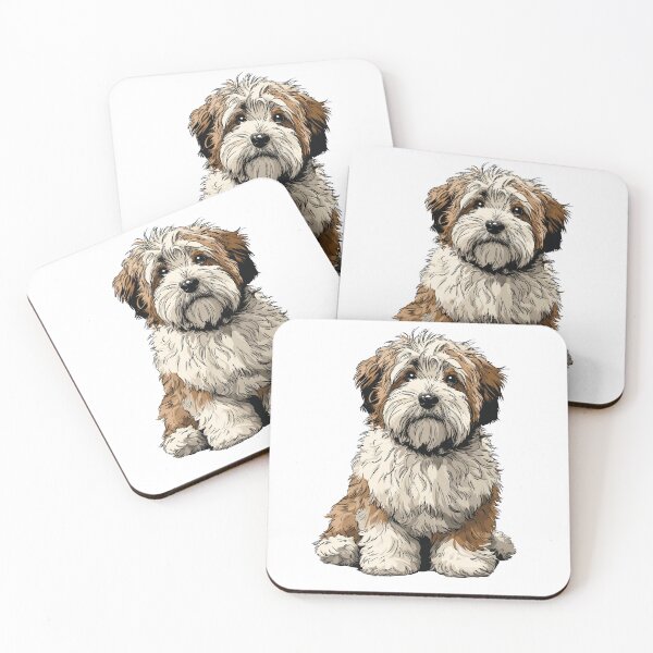 Item preview, Red and White Havanese Dog Illustration designed and sold by whyitsme.