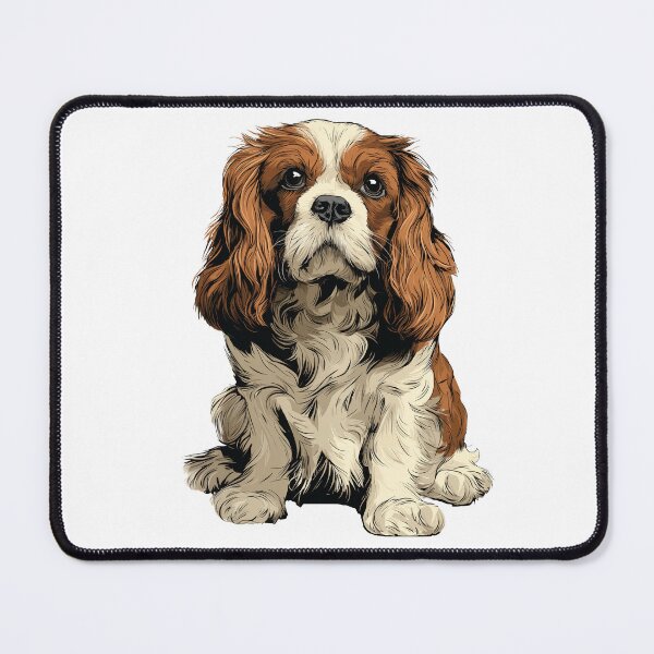 Item preview, Red and White Cavalier King Charles Spaniel Dog Illustration designed and sold by whyitsme.