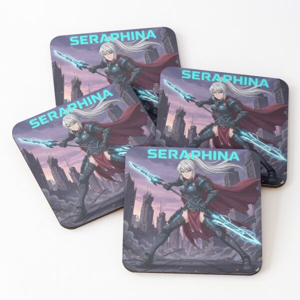 Item preview, Seraphina, Neon Spear Knight in a Dystopian City designed and sold by Prayful.