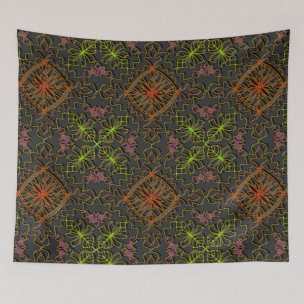 Item preview, Neon Floral Diamond Grid Design designed and sold by nighttime1990.