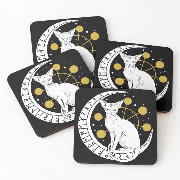 Item preview, Celestial Witchy Cats - Minimalist Moon Magic Mystical Art designed and sold by kaszczyszko.