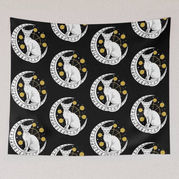 Item preview, Celestial Witchy Cats - Minimalist Moon Magic Mystical Art designed and sold by kaszczyszko.