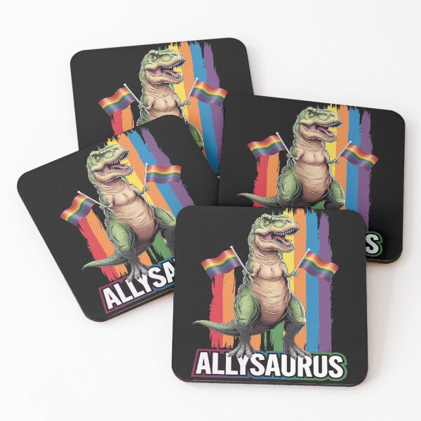 Item preview, Allysaurus Dinosaur In Rainbow Flag For Ally LGBT Pride  designed and sold by MarryIsMonth.