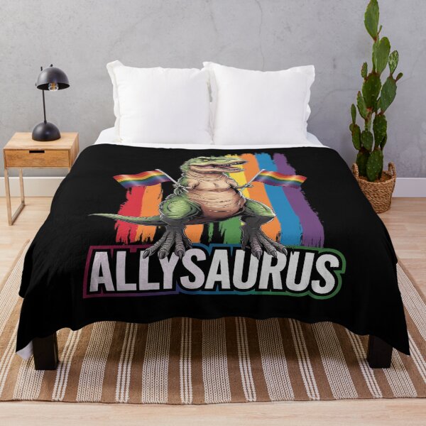 Item preview, Allysaurus Dinosaur In Rainbow Flag For Ally LGBT Pride designed and sold by MarryIsMonth.