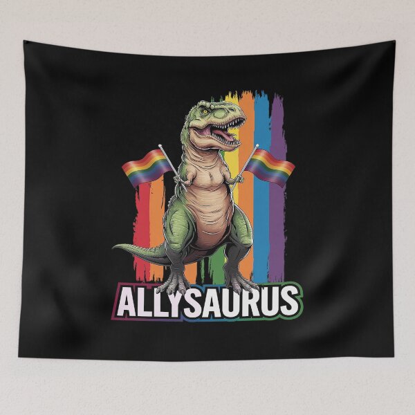 Item preview, Allysaurus Dinosaur In Rainbow Flag For Ally LGBT Pride  designed and sold by MarryIsMonth.