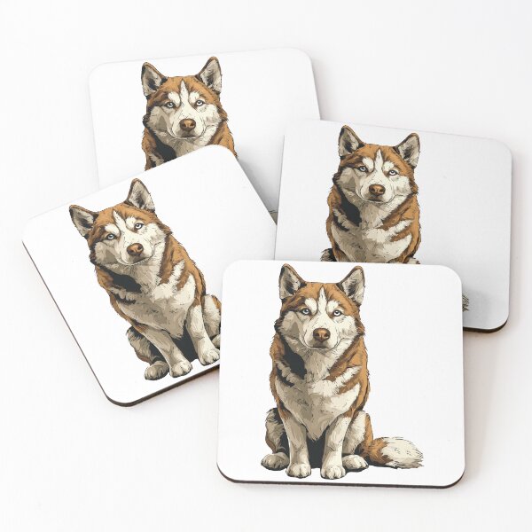 Item preview, Red and White Siberian Husky Dog Illustration designed and sold by whyitsme.