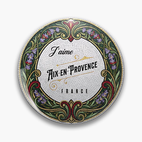 Item preview, J’aime Aix-en-Provence – Provençal Mosaic City Art designed and sold by FrancophileFun.