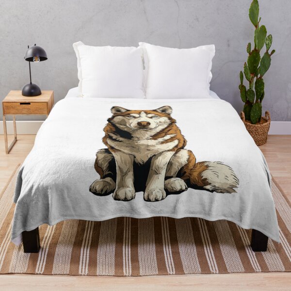 Item preview, Red and White Siberian Husky Dog Illustration designed and sold by whyitsme.
