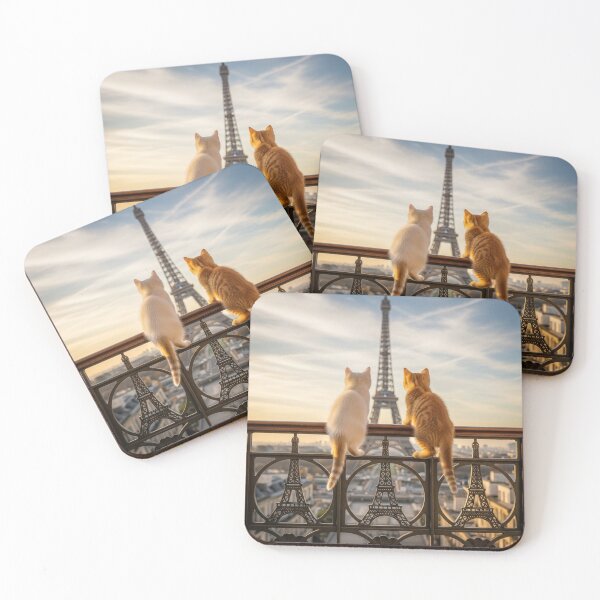 Item preview, 2 kittens looking at the Eiffel Tower during the day designed and sold by Losancestros.