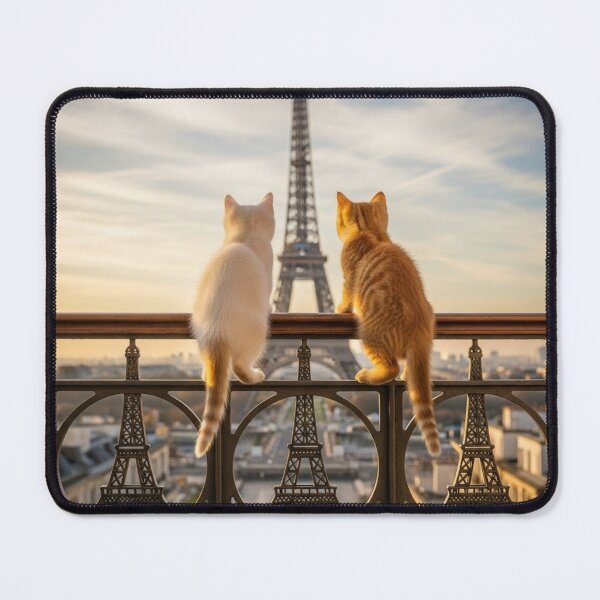 Item preview, 2 kittens looking at the Eiffel Tower during the day designed and sold by Losancestros.