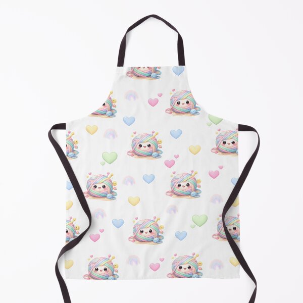 Item preview, Kawaii Crochet Pastel Pattern with Hearts and Rainbows designed and sold by DreamArtmaStudio.