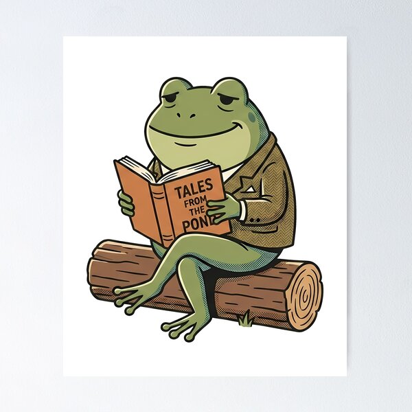 Item preview, Cute Frog Reading Book Illustration designed and sold by hn79.