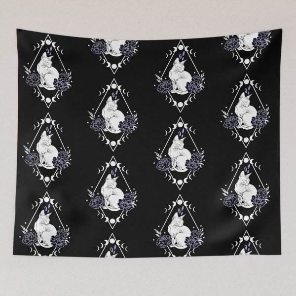 Item preview, Celestial Sphynx Moon Phases Crystals Peonies Geometric Diamond designed and sold by kaszczyszko.