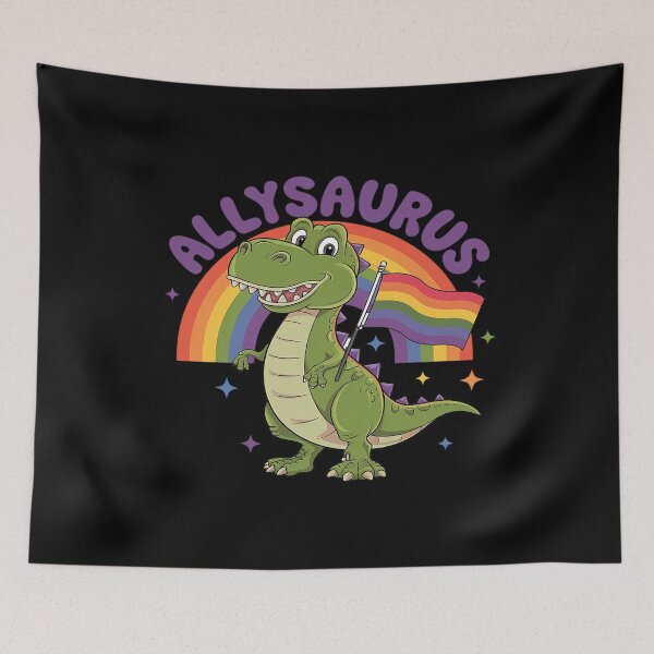 Item preview, Allysaurus LGBT Dinosaur Rainbow Flag Ally LGBT Pride  designed and sold by MarryIsMonth.