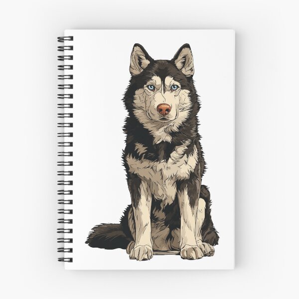 Item preview, Black and White Siberian Husky Dog Illustration designed and sold by whyitsme.