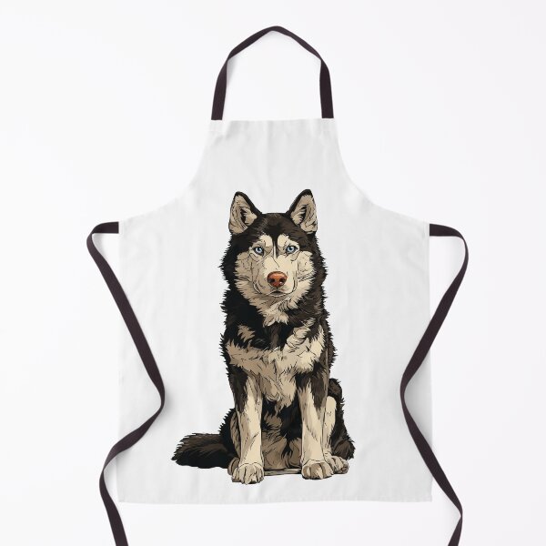 Item preview, Black and White Siberian Husky Dog Illustration designed and sold by whyitsme.