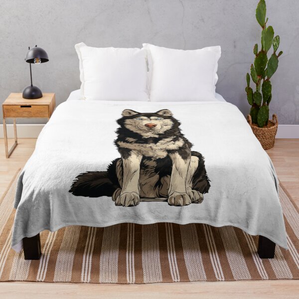 Item preview, Black and White Siberian Husky Dog Illustration designed and sold by whyitsme.
