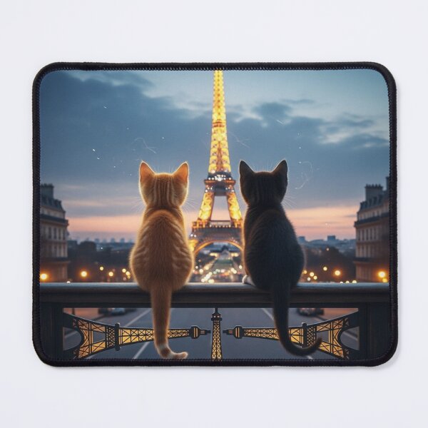 Item preview, Two kittens looking at the Eiffel Tower at night designed and sold by Losancestros.