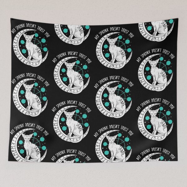 Item preview, Celestial Sphynx Sarcastic Humor Moon Magic Circle Solar designed and sold by kaszczyszko.