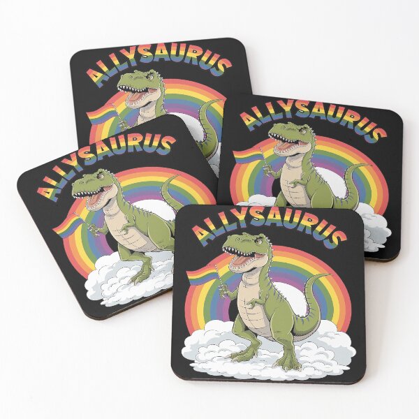 Item preview, Allysaurus T Rex Dinosaur Rainbows LGBT Gay Pride Flag 1  designed and sold by CombatTask.