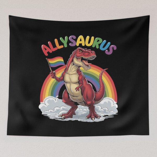 Item preview, Allysaurus T Rex Dinosaur Rainbows LGBT Gay Pride Flag T Rex  designed and sold by MarryIsMonth.