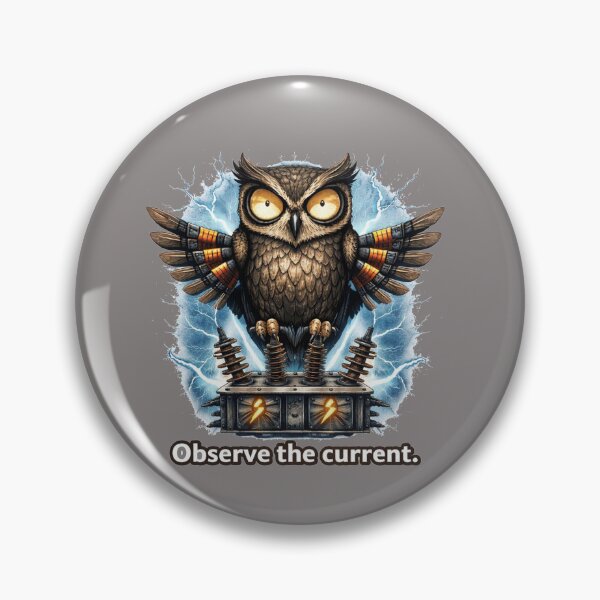 Item preview, Electric Owl Observing The Current Art designed and sold by HaciPrint.