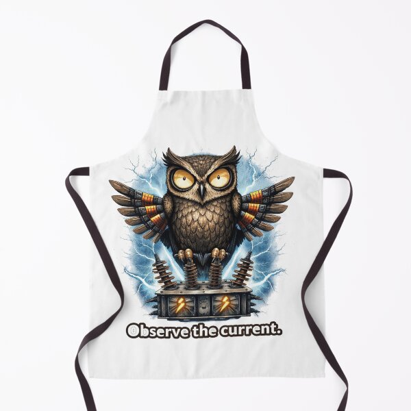 Item preview, Electric Owl Observing The Current Art designed and sold by HaciPrint.