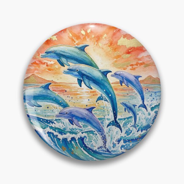 Item preview, Celestial Dolphin Dance - Vibrant Abstract Sea Life Art designed and sold by L.I.O.Art.