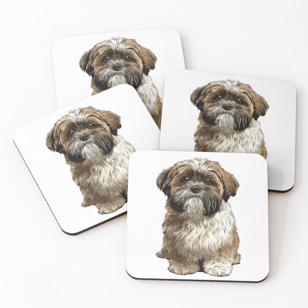 Item preview, Brindle and White Shih Tzu Dog Illustration designed and sold by whyitsme.