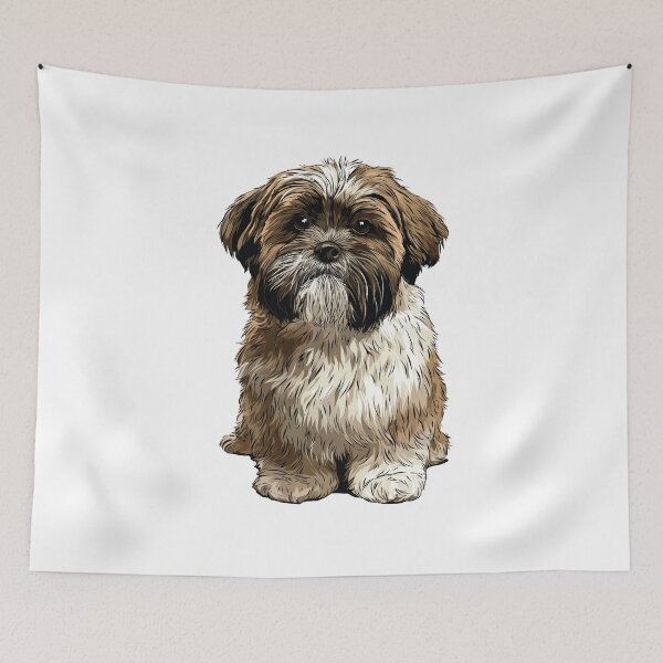 Item preview, Brindle and White Shih Tzu Dog Illustration designed and sold by whyitsme.