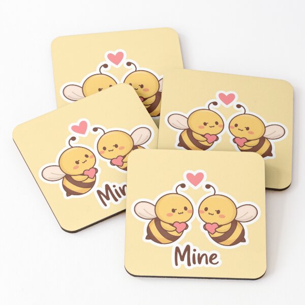 Item preview, Bee Mine – Kawaii Cute Bees with Hearts v.3 designed and sold by PixelNest-Haven.